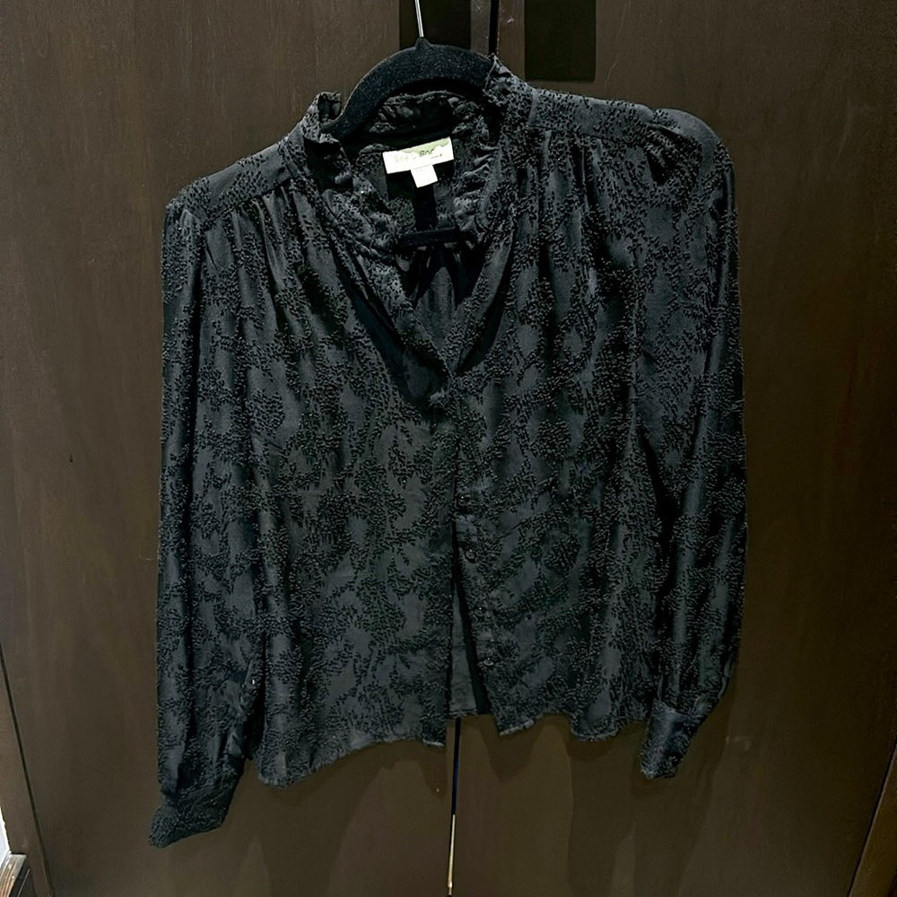 Button down blouse with detail. 
See u soon brand
